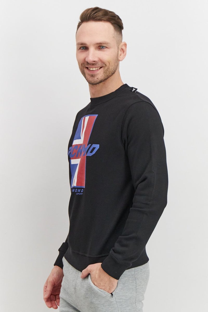 JOHN RICHMOND Men Sportswear Fit Crew Neck Graphic Sweatshirt, Black - Image 4